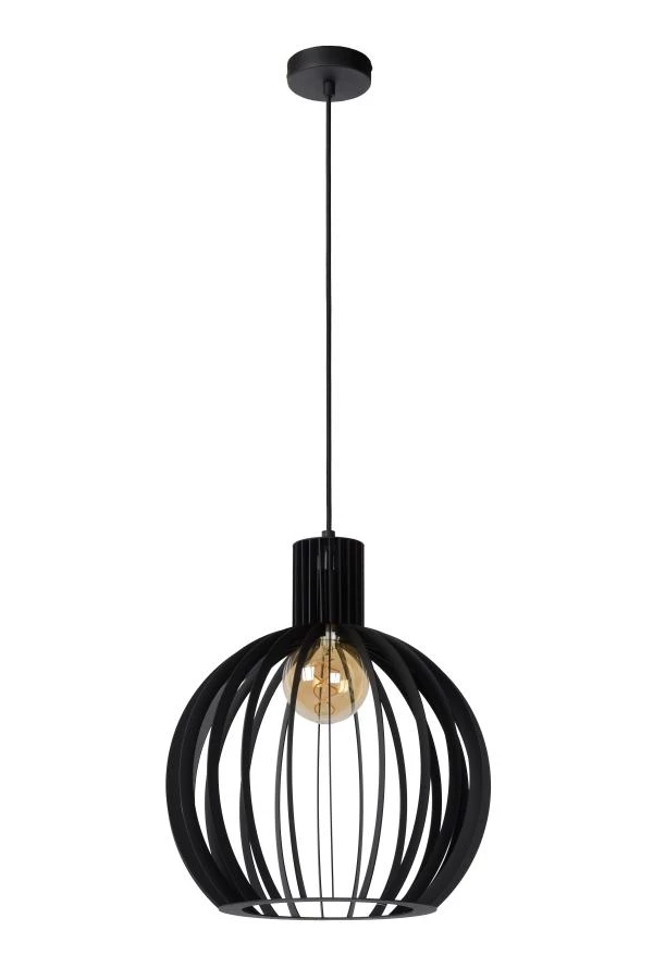 Lucide MIKAELA - Pendant light - Ø 35 cm - 1xE27 - Black - turned off